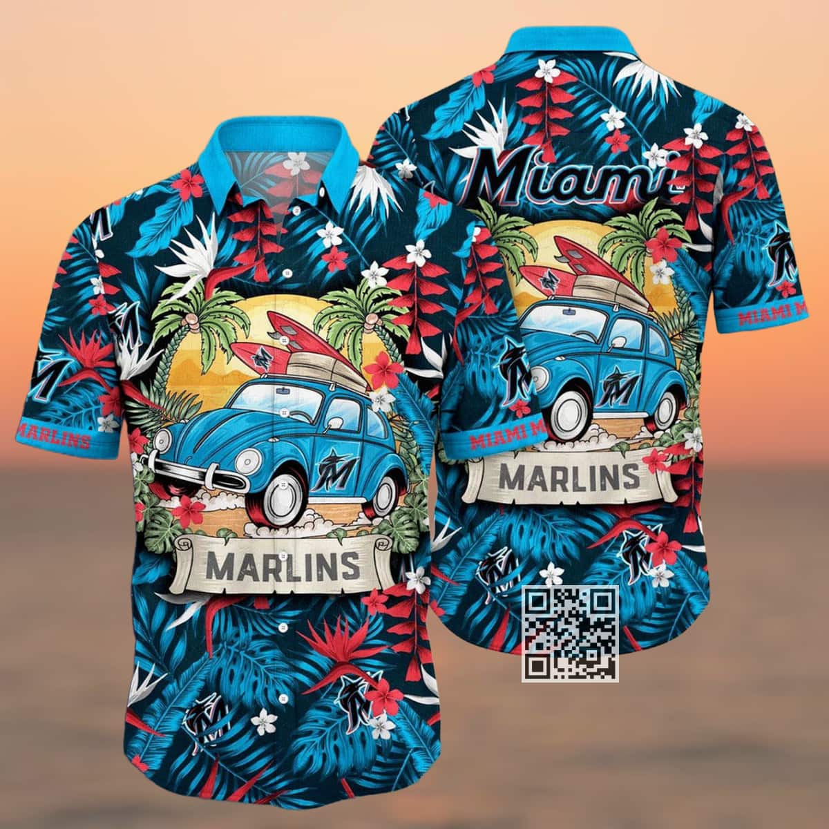 Aloha MLB Miami Marlins Hawaiian Shirt All Over Print Aloha MLB Miami Marlins Hawaiian Shirt All Over Print