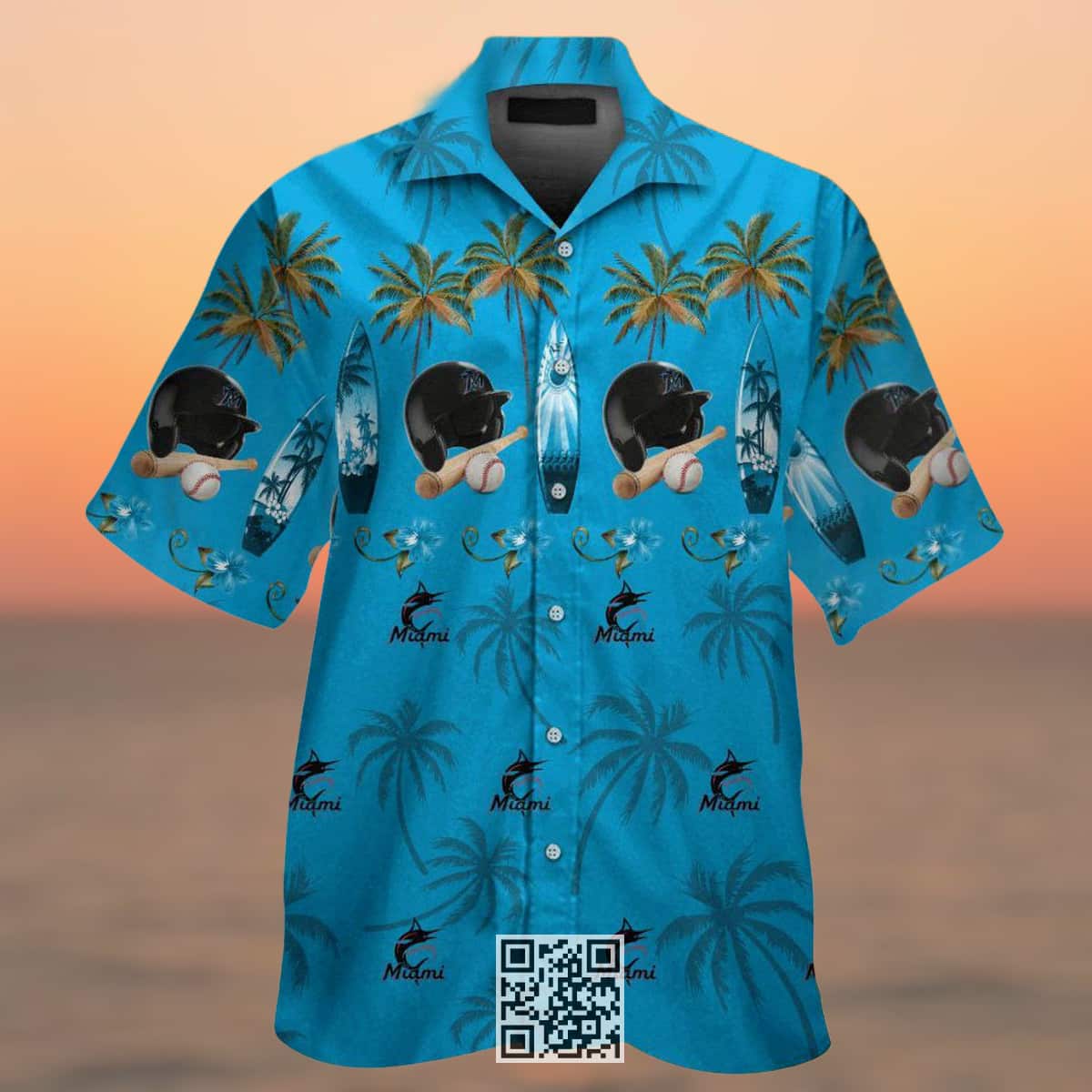 MLB Miami Marlins Hawaiian Shirt Palm Tree Pattern Beach Lovers Gift MLB Miami Marlins Hawaiian Shirt Palm Tree Pattern Beach Lovers Gift