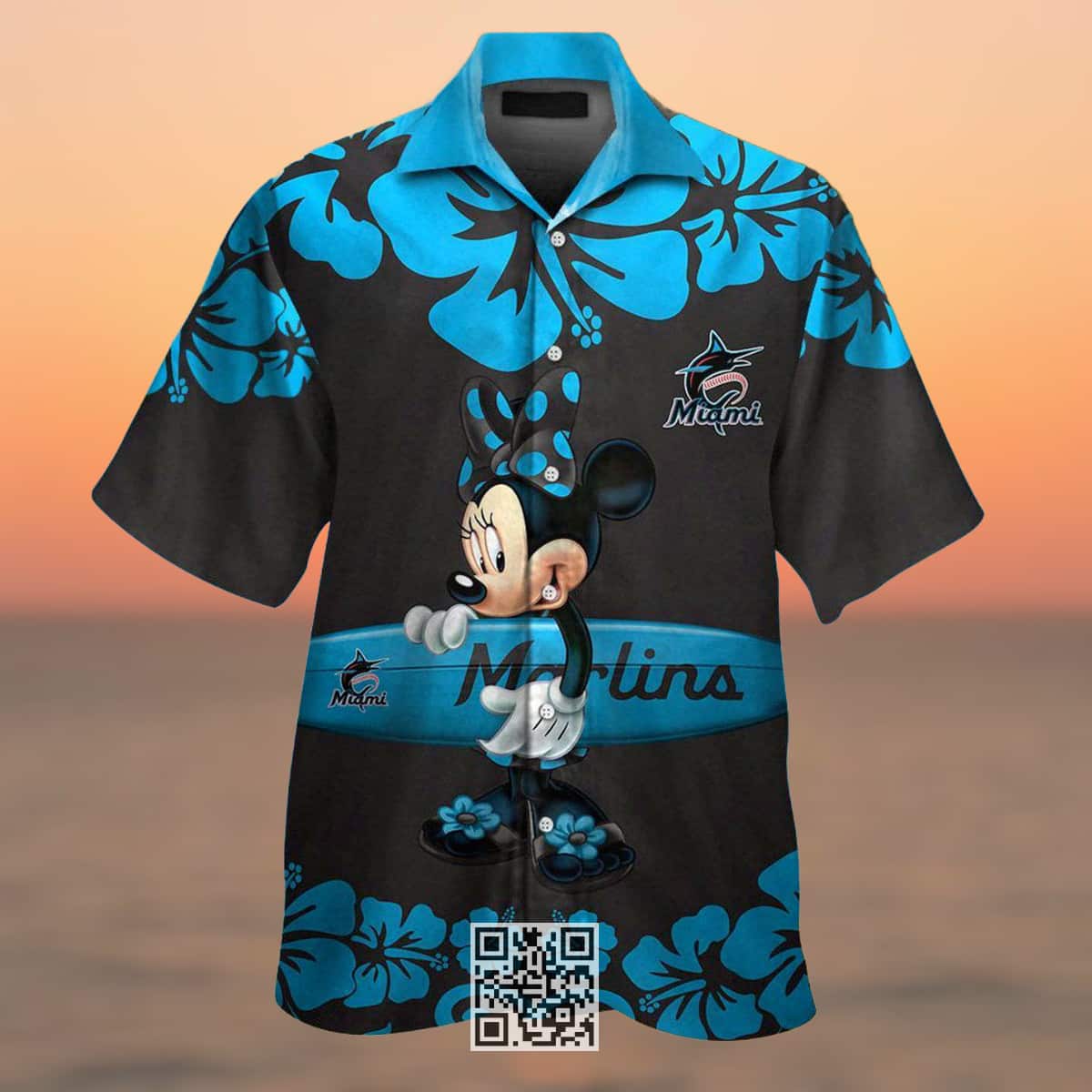 Minnie Mouse Loves MLB Miami Marlins Hawaiian Shirt Minnie Mouse Loves MLB Miami Marlins Hawaiian Shirt