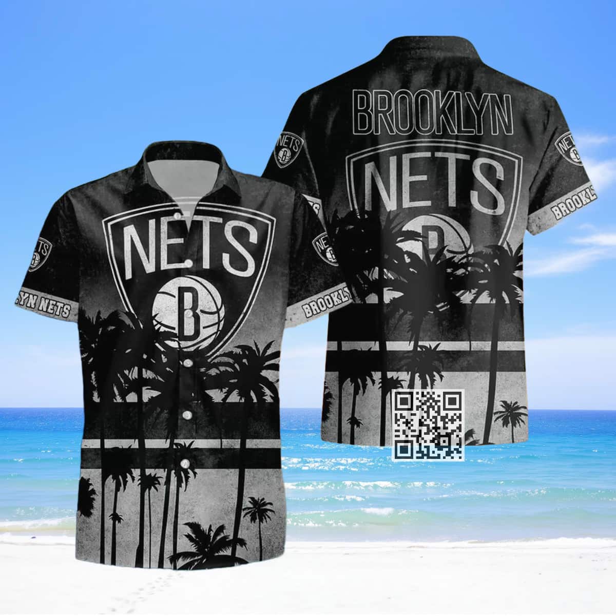 Aloha NBA Brooklyn Nets Hawaiian Shirt Palm Tree Pattern Aloha NBA Brooklyn Nets Hawaiian Shirt Palm Tree Pattern