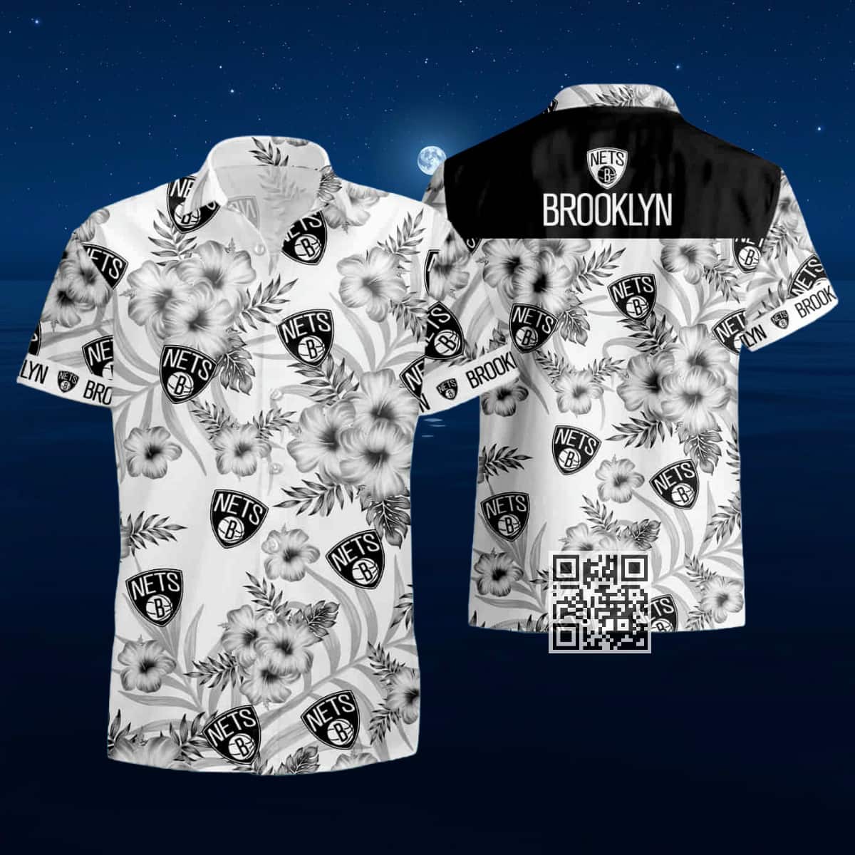Brooklyn Nets Hawaiian Shirt Hibiscus Flower Pattern Brooklyn Nets Hawaiian Shirt Hibiscus Flower Pattern