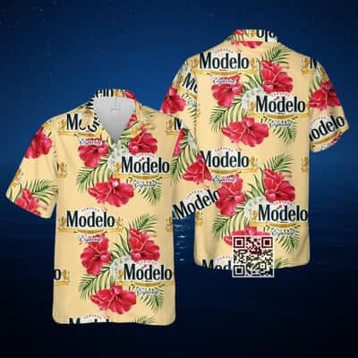 Aloha Modelo Special Beer Hawaiian Shirt Red Habicus Tropical Pattern