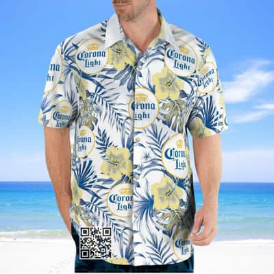 Floral Corona Light Beer Hawaiian Shirt Hibiscus Flower Pattern Floral Corona Light Beer Hawaiian Shirt Hibiscus Flower Pattern