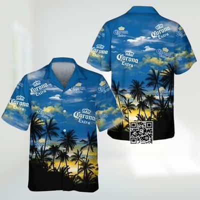Corona Extra Beer Hawaiian Shirt Tropical Sunset