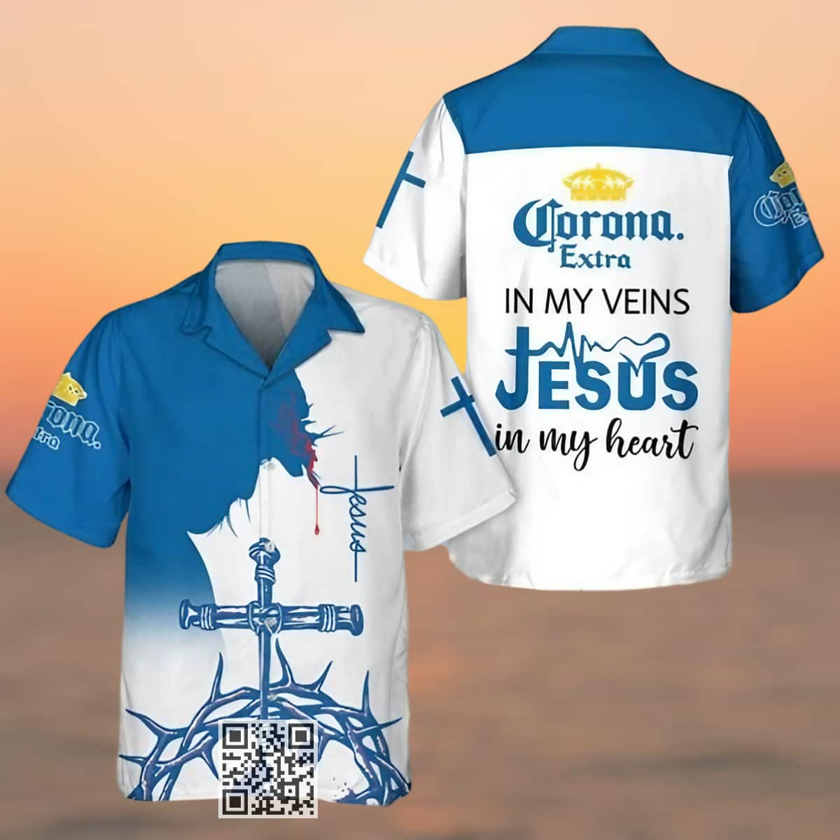 Corona Extra Beer Hawaiian Shirt In My Veins Jesus In My Heart Corona Extra Beer Hawaiian Shirt In My Veins Jesus In My Heart
