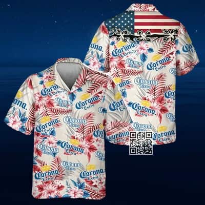 Aloha Corona Extra Beer Hawaiian Shirt Hibiscus Flower Pattern