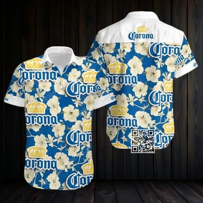 Aloha Corona Beer Hawaiian Shirt Hibiscus Flower Pattern Aloha Corona Beer Hawaiian Shirt Hibiscus Flower Pattern