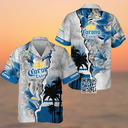 Vintage Aloha Corona Extra Beer Hawaiian Shirt Tropical Torn Paper