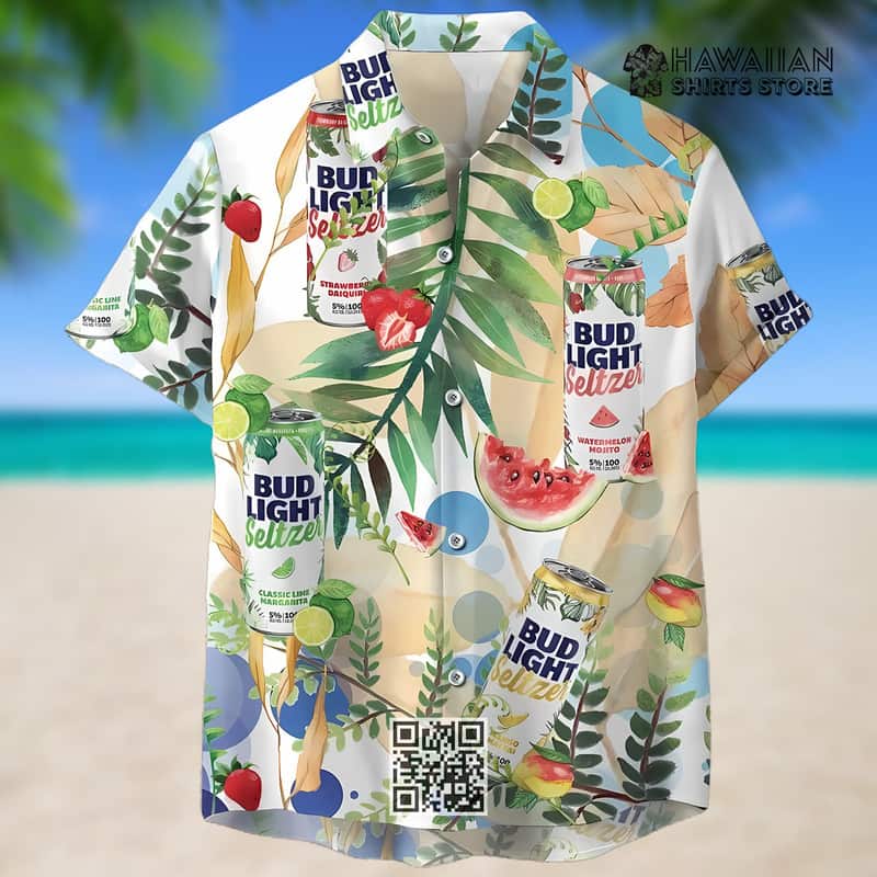 Bud Light Seltzer Hawaiian Shirt Strawberry Mango Watermelon Classic Lime Bud Light Seltzer Hawaiian Shirt Strawberry Mango Watermelon Classic Lime