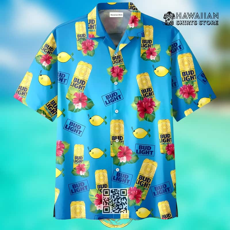 Bud Light Lemonade Beer Hawaiian Shirt Hibiscus Flowers Pattern Beach Lovers Gift Bud Light Lemonade Beer Hawaiian Shirt Hibiscus Flowers Pattern Beach Lovers Gift