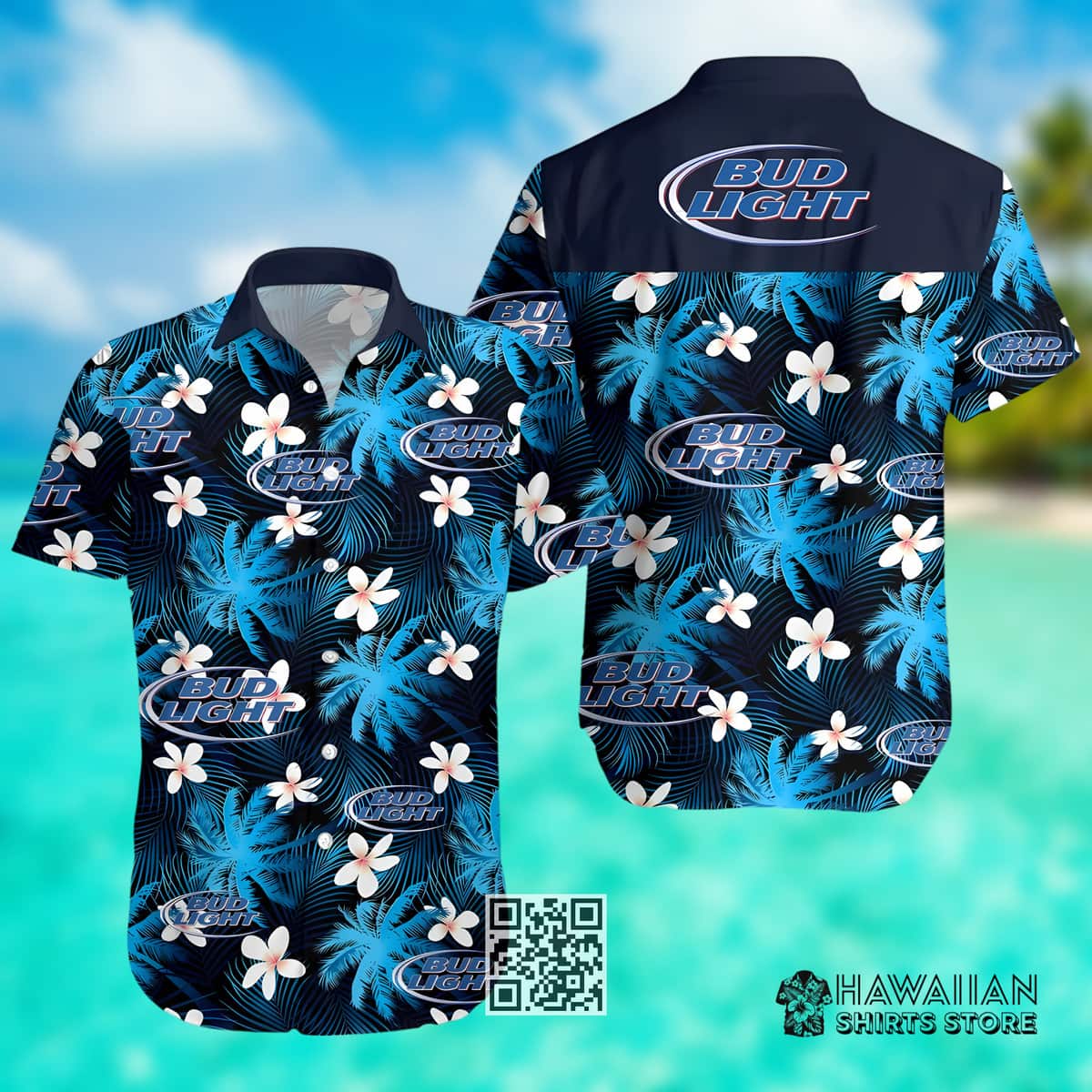 Bud Light Hawaiian Shirt Tropical Flower Gift For Beach Lovers