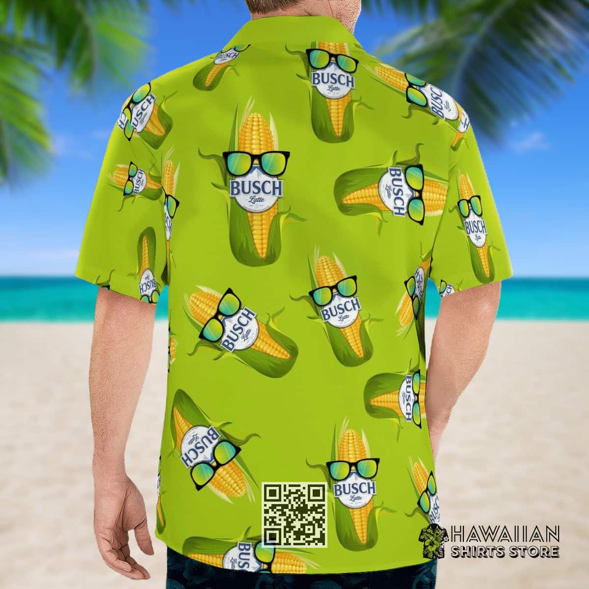 Busch Latte Beer Hawaiian Shirt Funny Corn In Sunglasses Busch Latte Beer Hawaiian Shirt Funny Corn In Sunglasses
