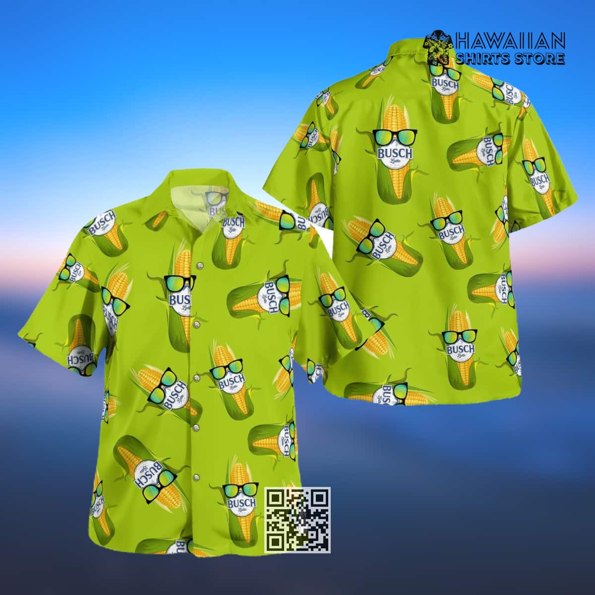 Busch Latte Beer Hawaiian Shirt Funny Corn In Sunglasses Busch Latte Beer Hawaiian Shirt Funny Corn In Sunglasses