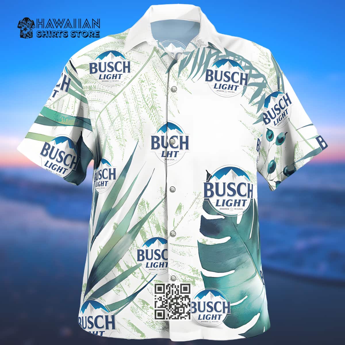 Busch Light Beer Hawaiian Shirt Tropical Palm Leaves Beach Lovers Gift