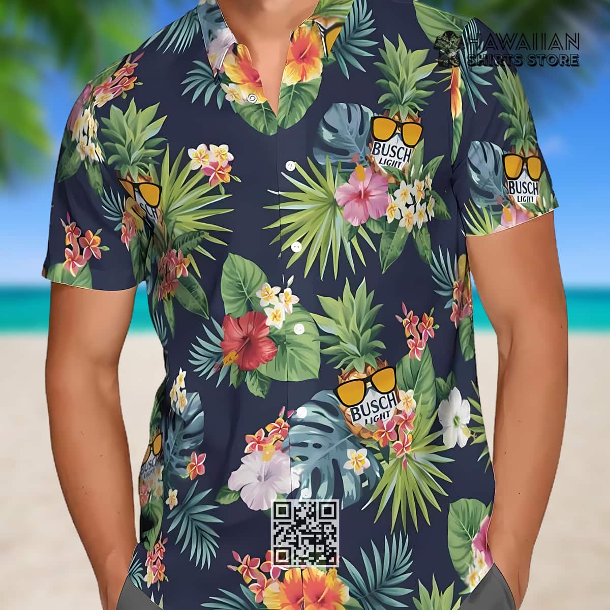Busch Light Hawaiian Shirt Tropical Plant Pattern Gift For Beer Lovers Busch Light Hawaiian Shirt Tropical Plant Pattern Gift For Beer Lovers