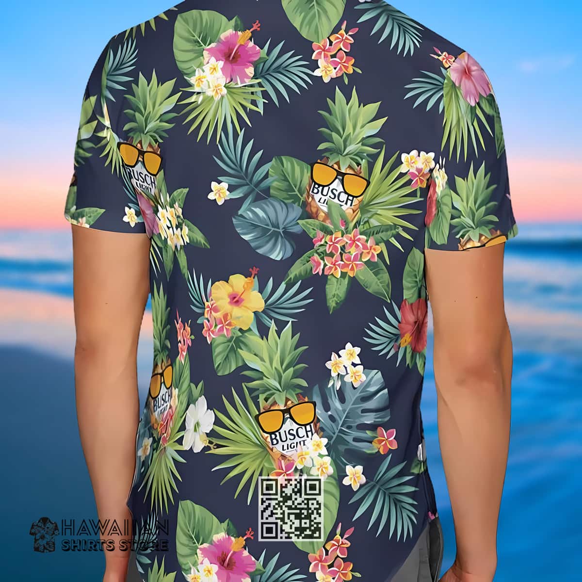 Busch Light Hawaiian Shirt Tropical Plant Pattern Gift For Beer Lovers Busch Light Hawaiian Shirt Tropical Plant Pattern Gift For Beer Lovers