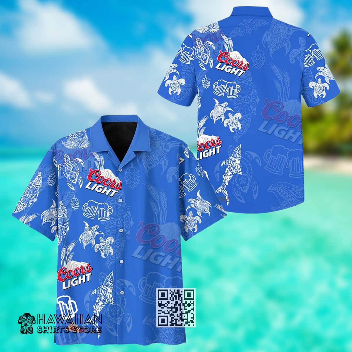 Ocean Animals With Coors Light Beer Hawaiian Shirt Gift For Sea Lovers