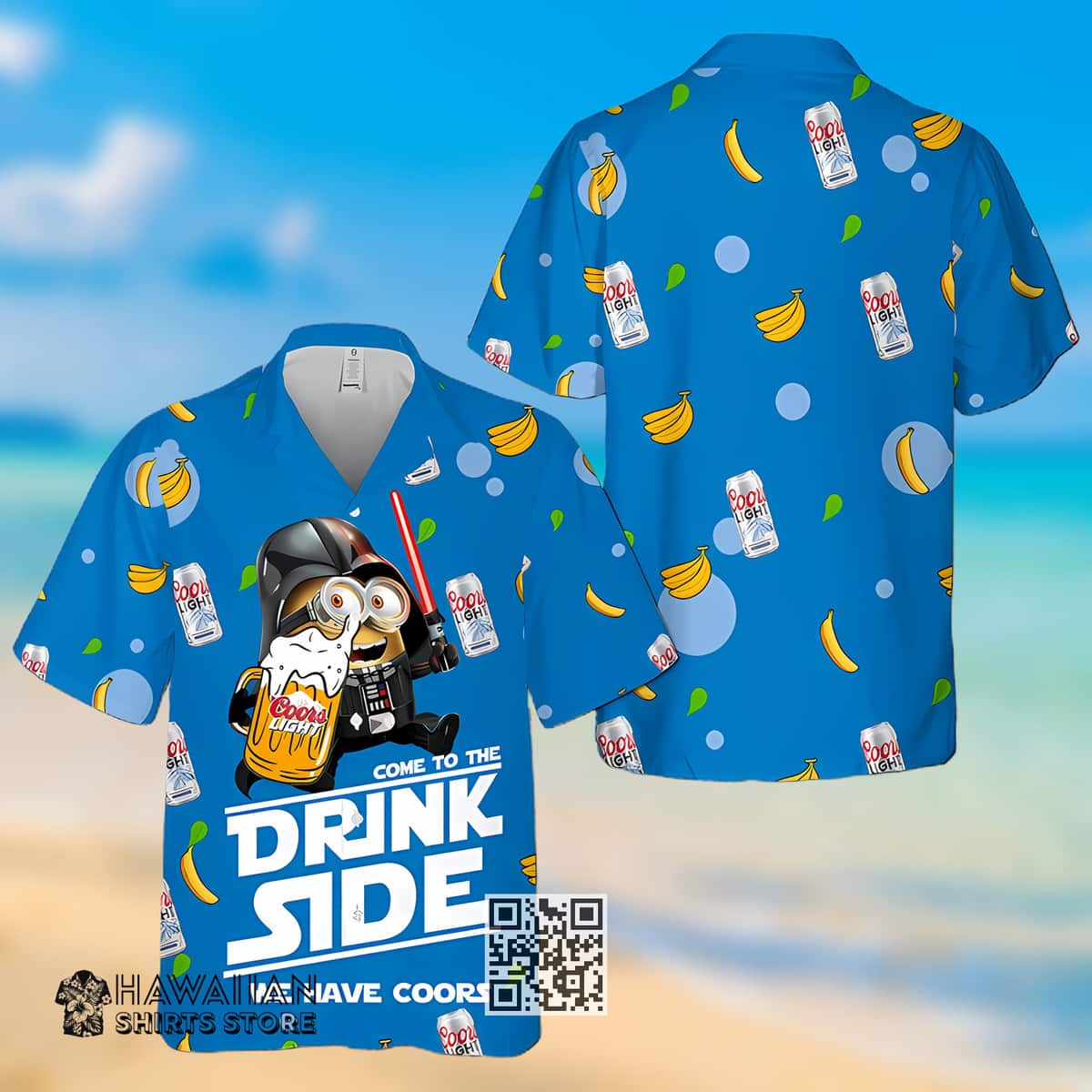Coors Light Hawaiian Shirt Minions Darth Vader Come To The Drink Side We Have Coors