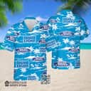 Bud Light Beer Hawaiian Shirt Beach Pattern On Blue Theme Bud Light Beer Hawaiian Shirt Beach Pattern On Blue Theme