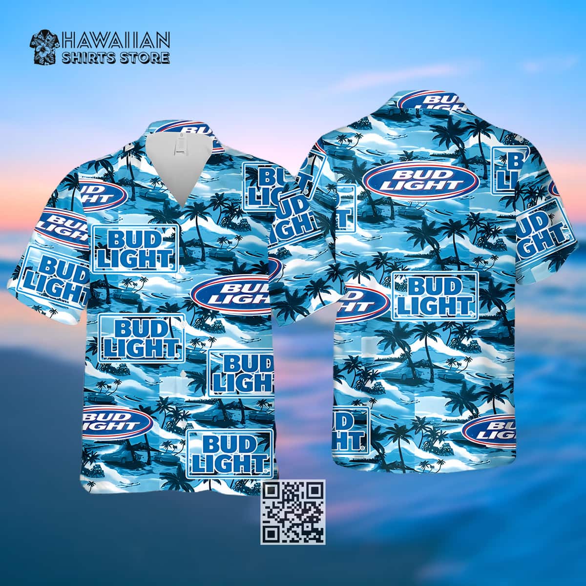 Bud Light Beer Hawaiian Shirt Island Pattern Gift For Beach Lovers