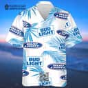 Bud Light Beer Hawaiian Shirt Palm Leaves Pattern Beach Lovers Gift