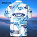 Bud Light Beer Hawaiian Shirt Palm Leaves Pattern Beach Lovers Gift