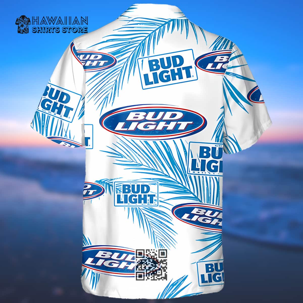 Bud Light Beer Hawaiian Shirt Palm Leaves Pattern Beach Lovers Gift Bud Light Beer Hawaiian Shirt Palm Leaves Pattern Beach Lovers Gift
