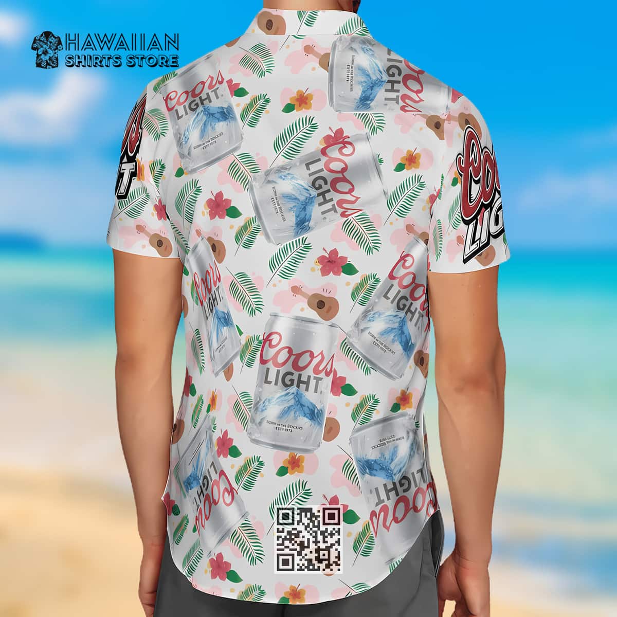 Coors Light Beer Hawaiian Shirt Floral Guitar Palm Leaf Coors Light Beer Hawaiian Shirt Floral Guitar Palm Leaf