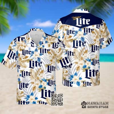 Miller Lite Hawaiian Shirt Tropical Flora Best Gift For Beer Lovers Miller Lite Hawaiian Shirt Tropical Flora Best Gift For Beer Lovers