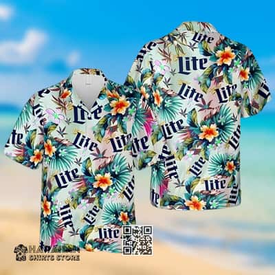 Miller Lite Hawaiian Shirt Colorful Tropical Flora Gift For Hawaii Lovers Miller Lite Hawaiian Shirt Colorful Tropical Flora Gift For Hawaii Lovers
