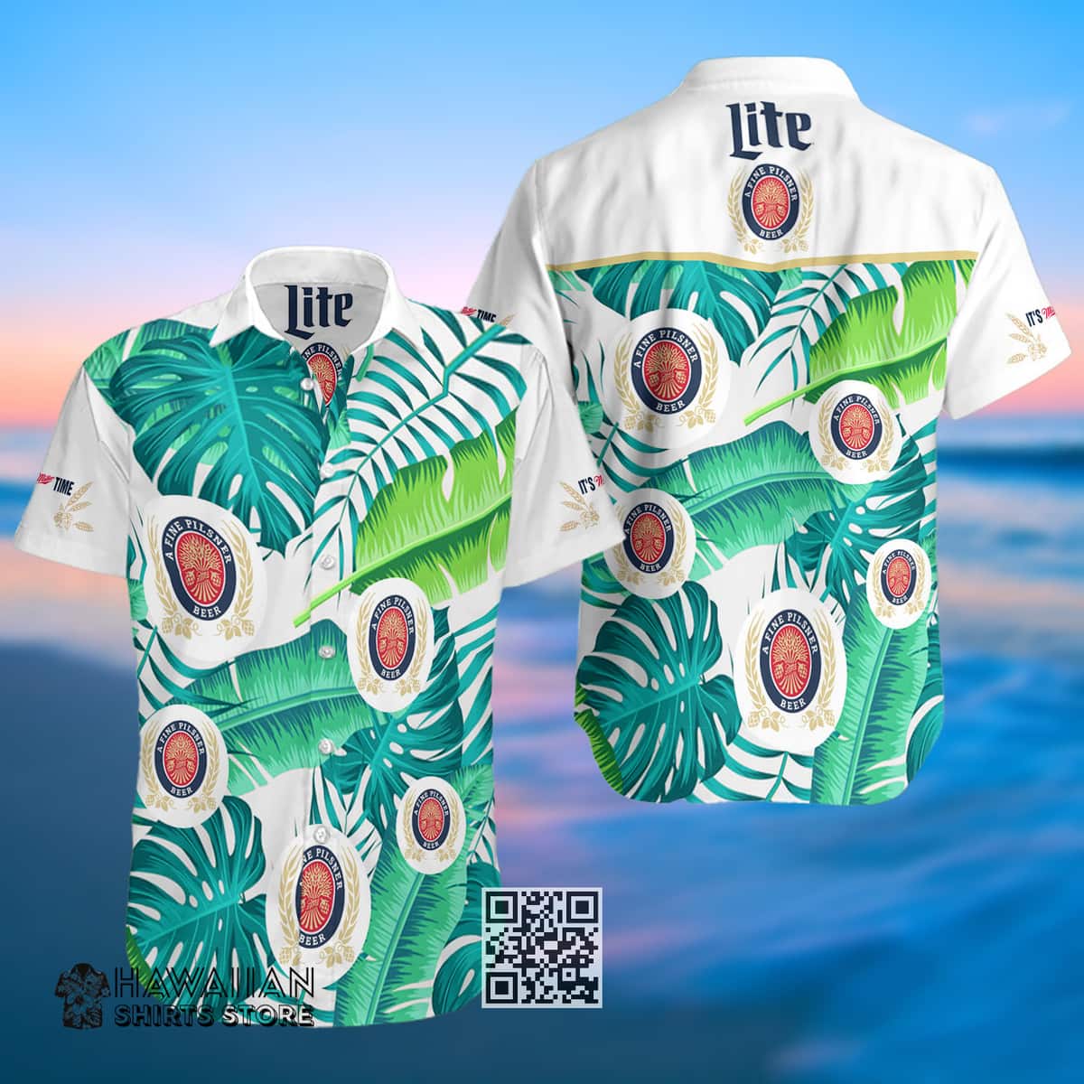Miller Lite Beer Hawaiian Shirt Tropical Leaf Gift For Nature Lovers