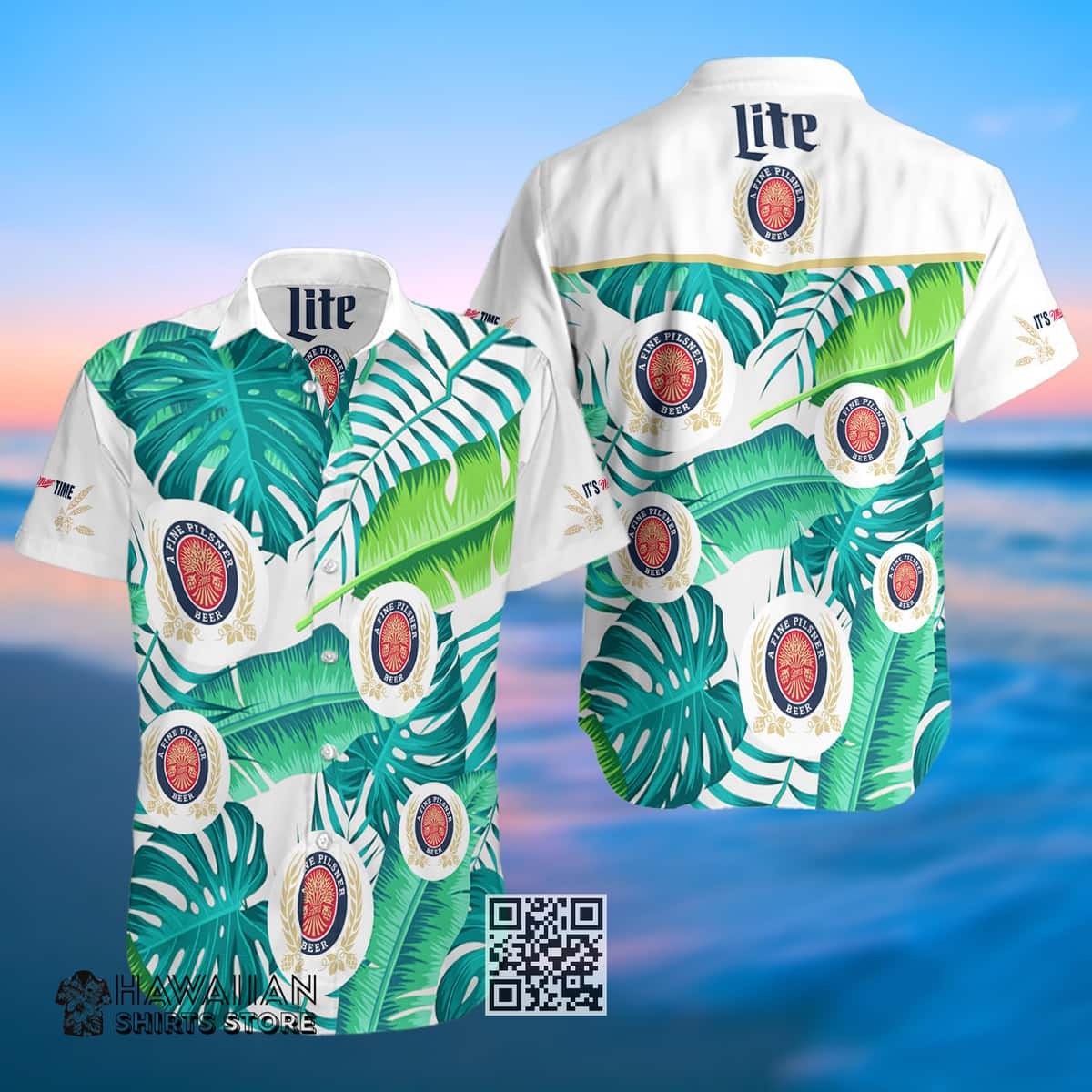 Miller Lite Beer Hawaiian Shirt Tropical Leaf Gift For Nature Lovers Miller Lite Beer Hawaiian Shirt Tropical Leaf Gift For Nature Lovers
