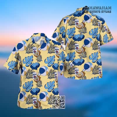 Miller Lite Beer Hawaiian Shirt Tropical Summer For Beach Lovers