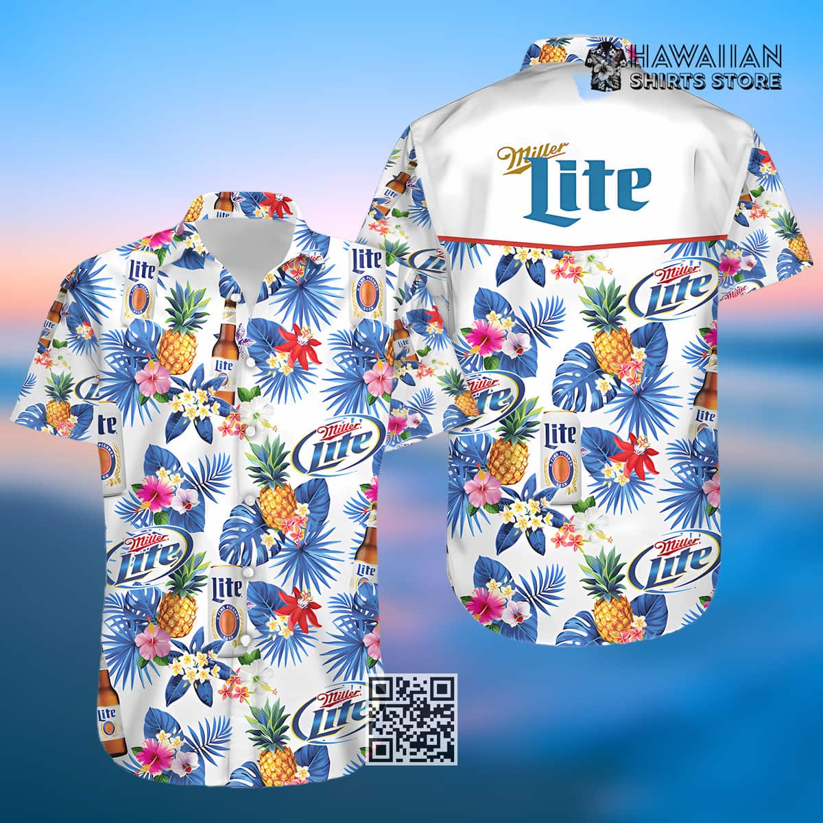 Summer Pattern And Miller Lite Beer Hawaiian Shirt