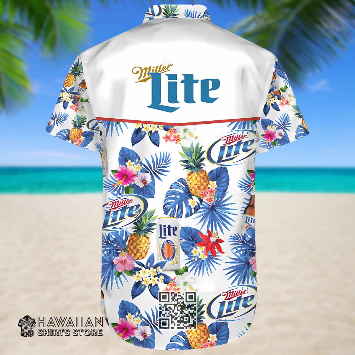 Summer Pattern And Miller Lite Beer Hawaiian Shirt Summer Pattern And Miller Lite Beer Hawaiian Shirt