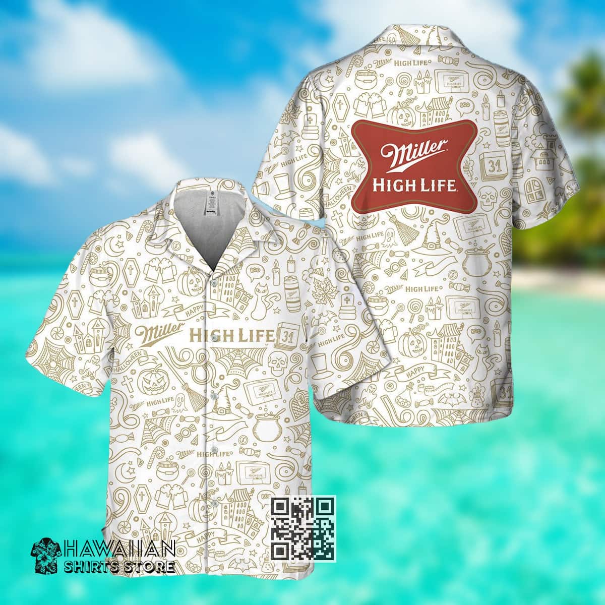 Doodle Art Miller High Life Hawaiian Shirt Beer Lovers Gift Doodle Art Miller High Life Hawaiian Shirt Beer Lovers Gift