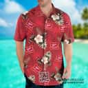 Red Aloha Miller High Life Hawaiian Shirt White Flowers Gift For Beach Lovers