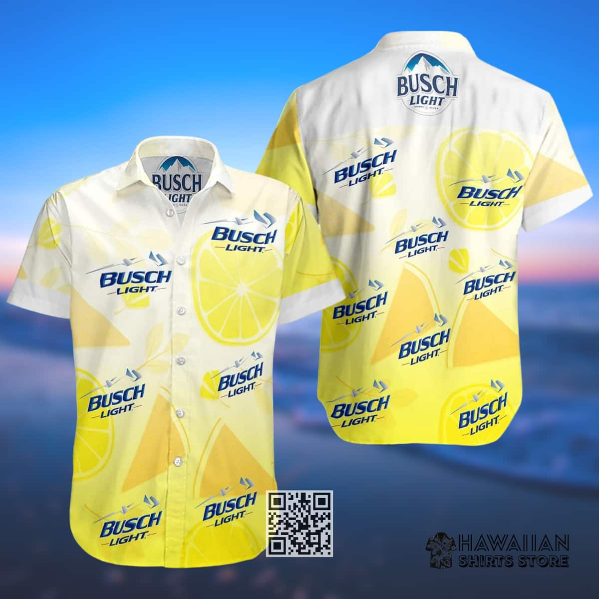 Busch Light Hawaiian Shirt Lemon And Watermelon Beer Lovers Gift