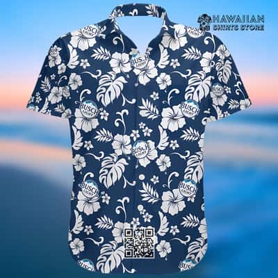 Busch Light Hawaiian Shirt White Hibiscus Gift For Beer Lovers Busch Light Hawaiian Shirt White Hibiscus Gift For Beer Lovers