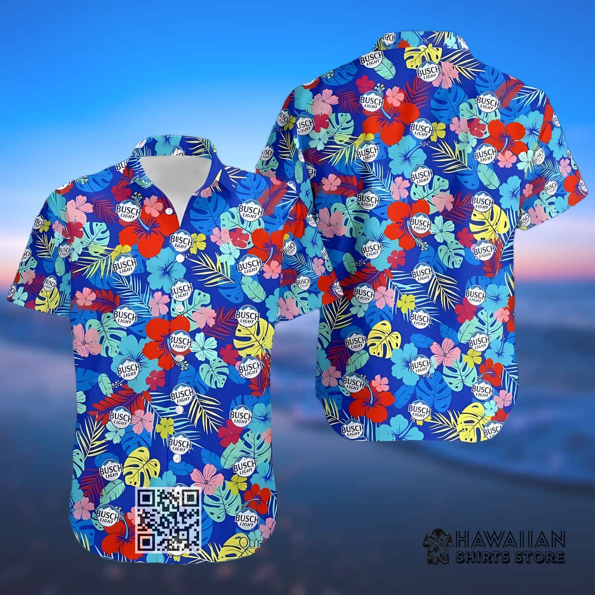 Busch Light Hawaiian Shirt Colorful Tropical Pattern Gift For Beach Lovers