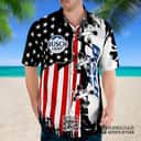 Busch Light Hawaiian Shirt Special American Flag Hawaii Vacation Gift
