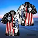 Busch Light Hawaiian Shirt Special American Flag Hawaii Vacation Gift