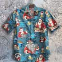 Merry Christmas Happy Santa Claus Drinking Bud Light Beer Hawaiian Shirt