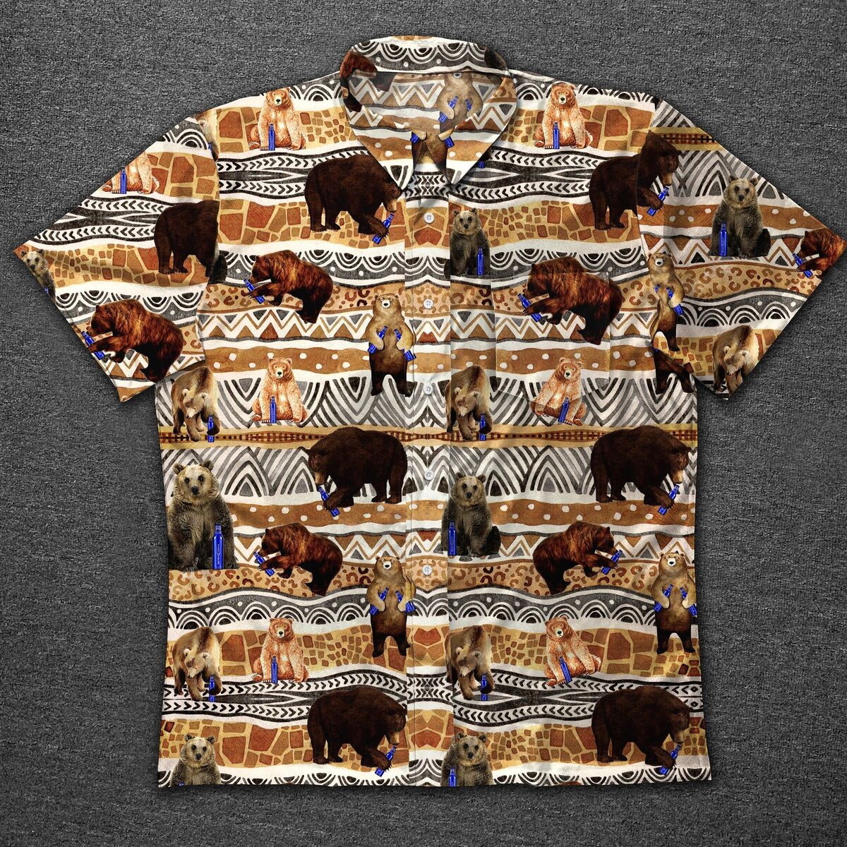 Bud Light Hawaiian Shirt Vintage Pattern With Drunk Bears Gift For Beer Lovers