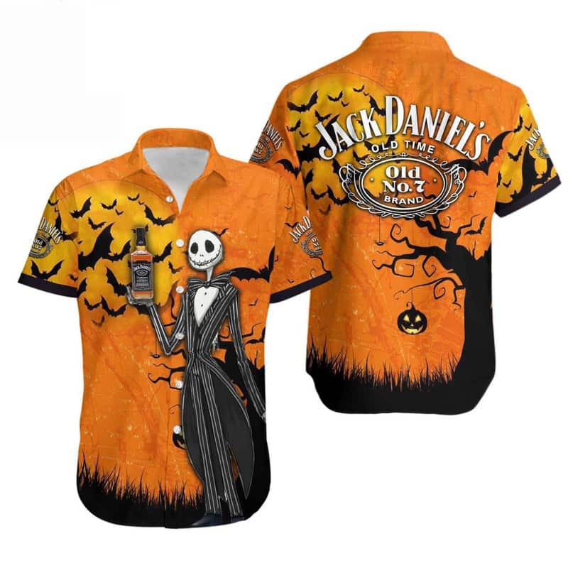 Halloween Jack Skellington Jack Daniels Hawaiian Shirt Gift For Whiskey Lovers
