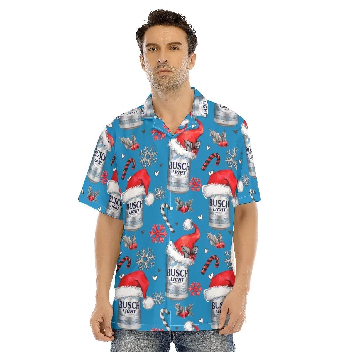 Busch Light Hawaiian Shirt Christmas Pattern Gift For Beach Lovers