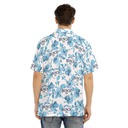 Busch Latte Hawaiian Shirt Blue Flower On White Background