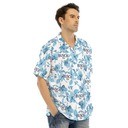 Busch Latte Hawaiian Shirt Blue Flower On White Background