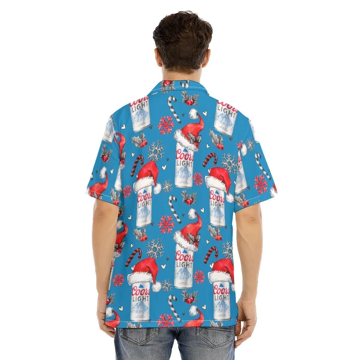 Santa Hats Coors Light Hawaiian Shirt Christmas Pattern Beer Lovers Gift Santa Hats Coors Light Hawaiian Shirt Christmas Pattern Beer Lovers Gift