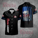 Black Coors Light Hawaiian Shirt US Flag In The Dark Beer Lovers Gift Black Coors Light Hawaiian Shirt US Flag In The Dark Beer Lovers Gift